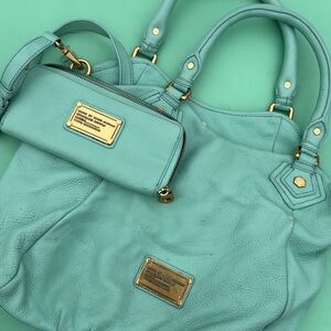 Marc Jacobs Aqua Shoulder Bag and Wallet Set